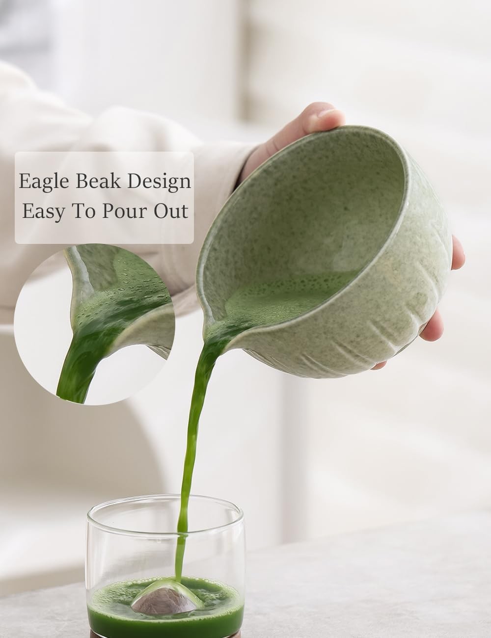 Matcha Set 5 Pc 15oz Bowl Whisk Stand Scoop Tea Ceremony Green