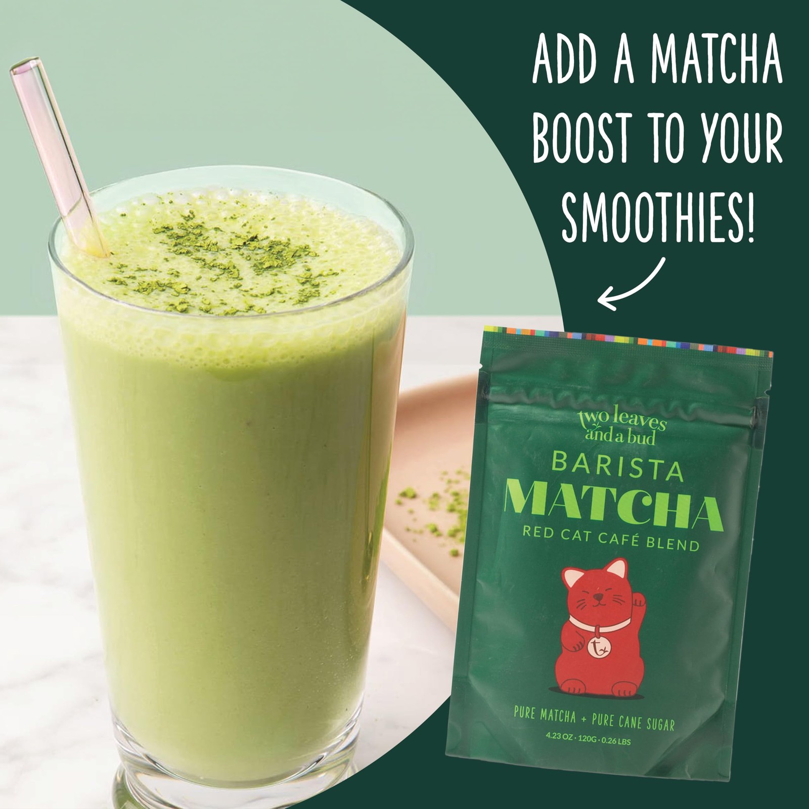 Two Leaves and a Bud Barista Matcha Sweetened Latte Blend, Japanese Matcha La…