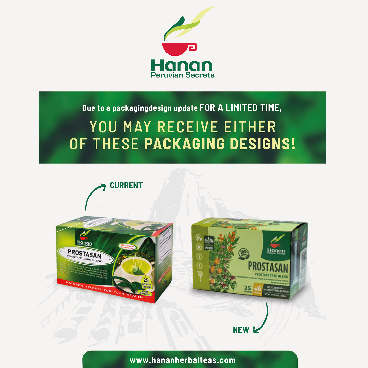 Hanan Peruvian Secrets Prostasan Herbal Tea | 100% Natural Prostate Care Blend |
