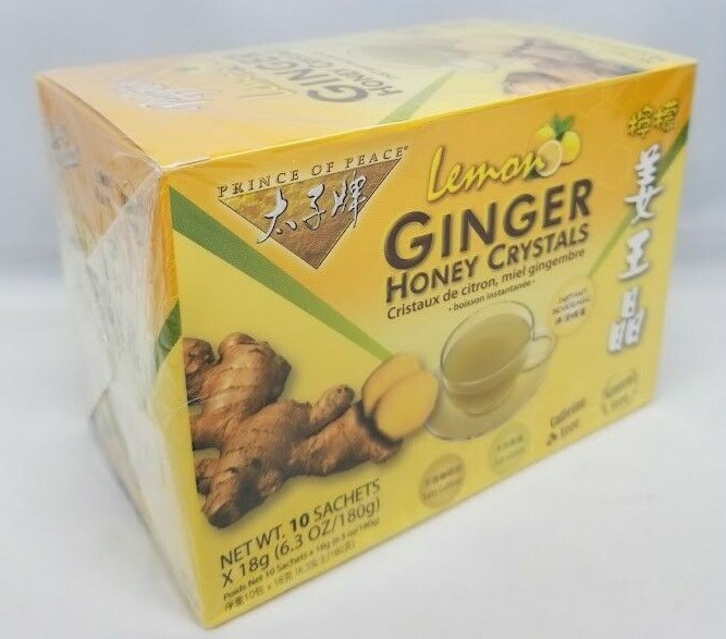 Prince of Peace Ginger Honey Crystals Instant Tea w/ Lemon 10 Sachets