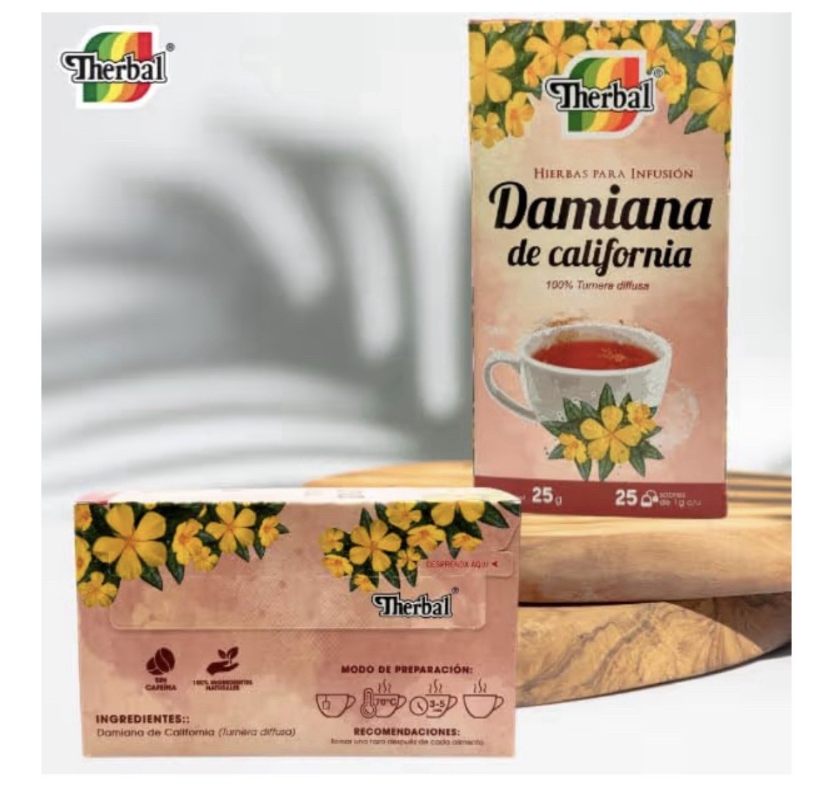Therbal Damiana de California Herb 25 Tea Bags CaffeineFree 100% Turnera diffusa
