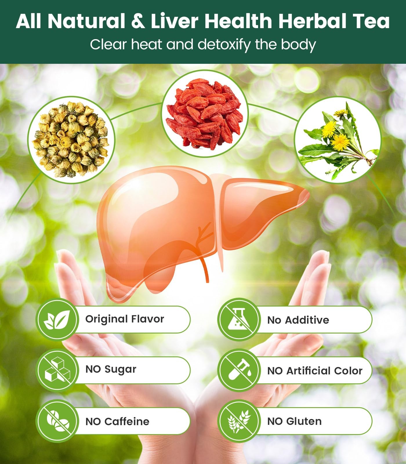 60Pcs Goji Berry Chrysanthemum Tea for Liver Health, Dandelion Wolfberry Tea,…