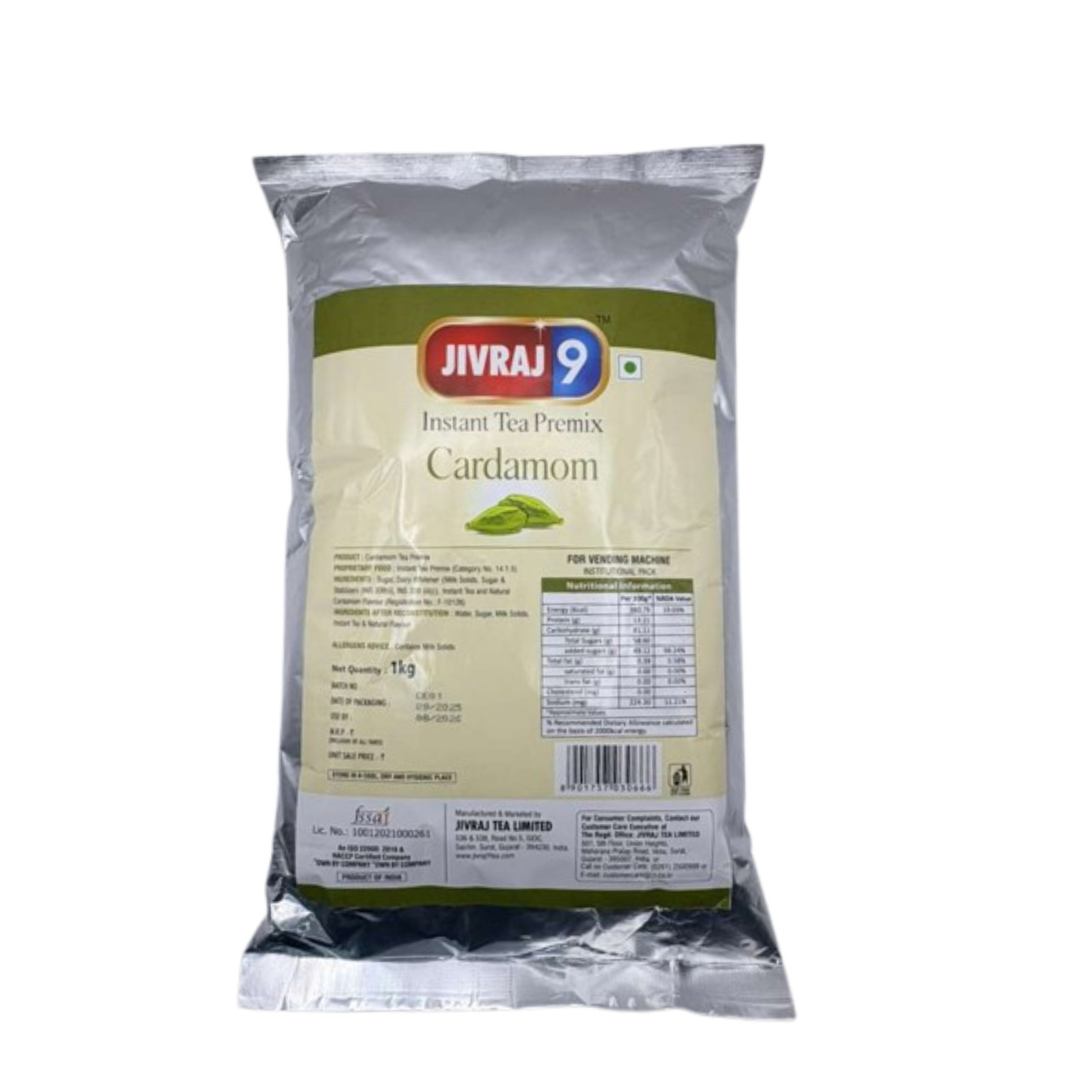 Jivraj 9 Instant Cardamom Tea Premix 1kg Elaichi Chai Latte Powder