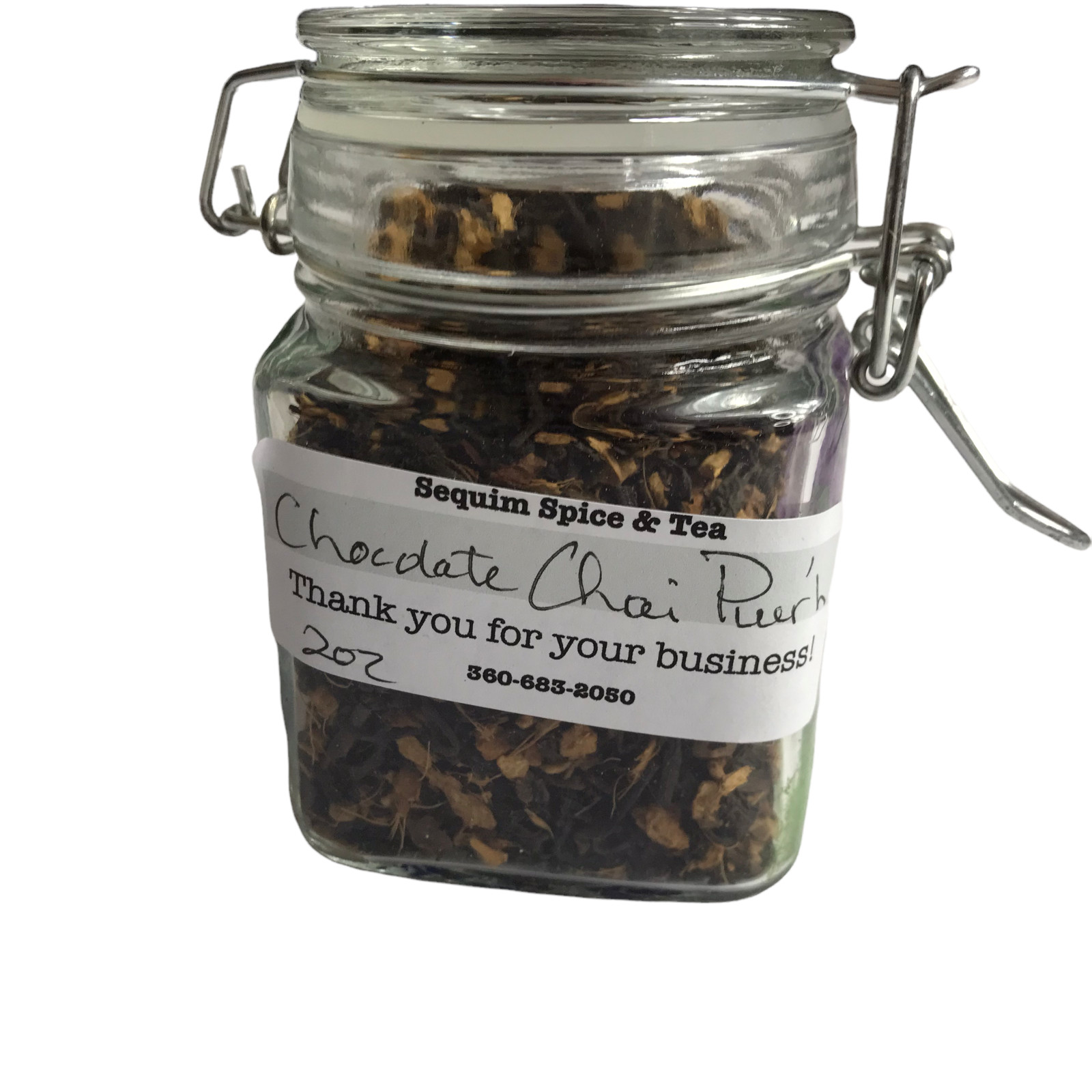 New Loose Leaf Tea in Cute Glass Jar with Lid: Chocolate Chai
