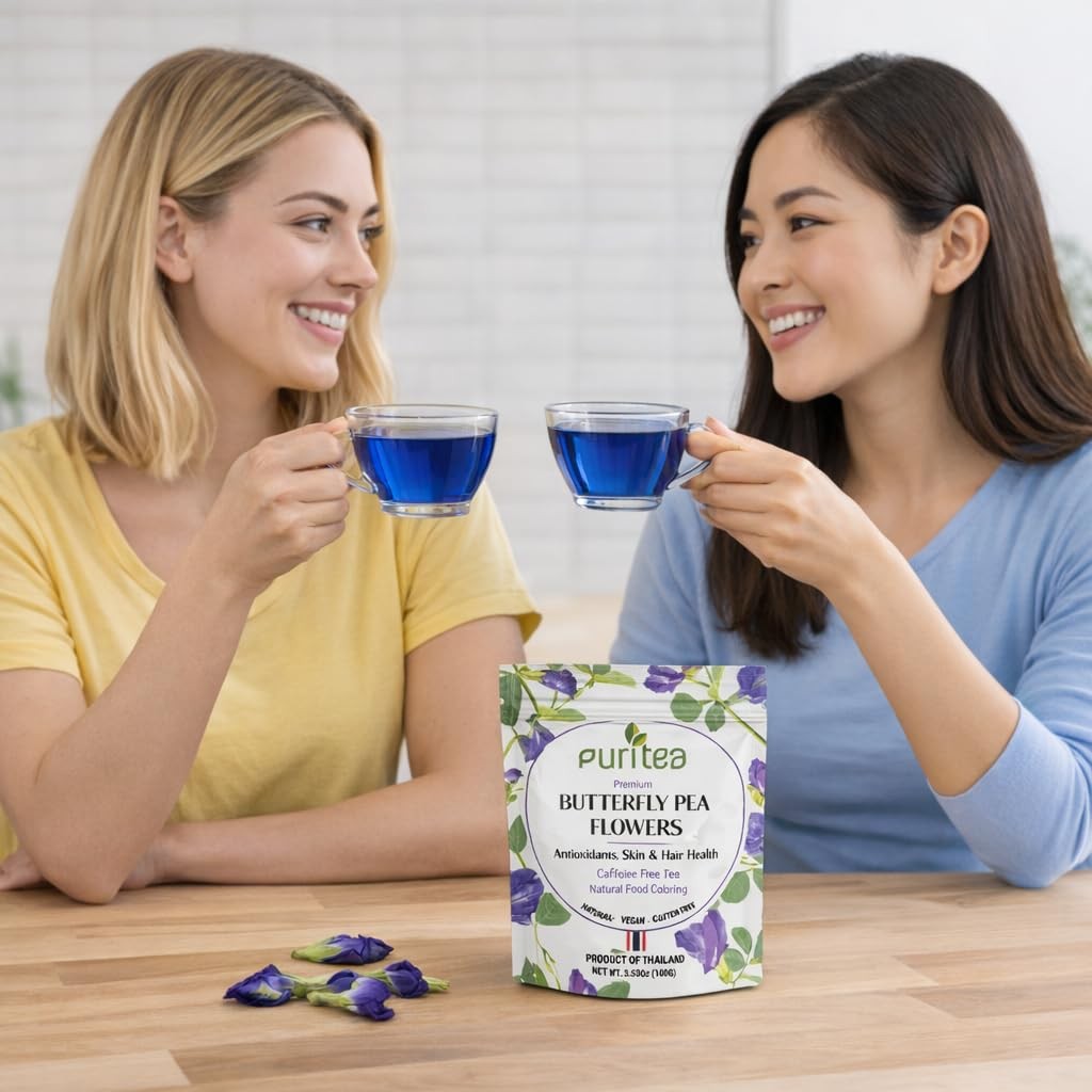 Butterfly Pea Flower Tea Loose Leaf 300+ Cups 3.53 Ounces Oz Dried butterfly …