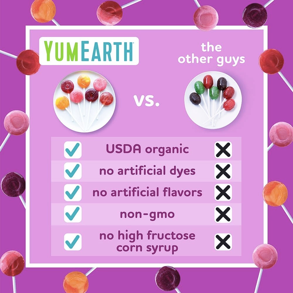 YumEarth Organic Vitamin C Pops 40 Count Allergy Friendly Lollipops