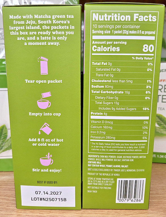 Trader Joe’s Instant JEJU Matcha Latte 7.76oz 220g (2 Boxes)