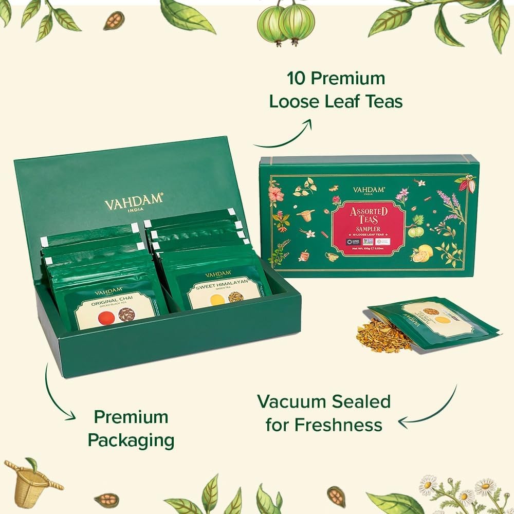 Top 10 Favourites Tea Sampler Set | Loose Leaf Tea (50+ Cups) | Tea Variety P…