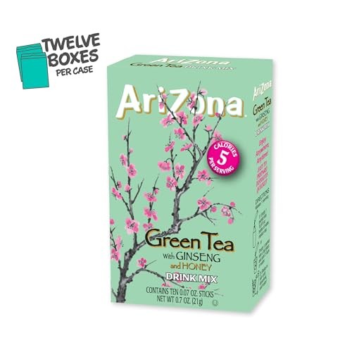 AriZona Green Tea with Ginseng and Honey – On-the-Go 10ct boxes (Pack of 12)