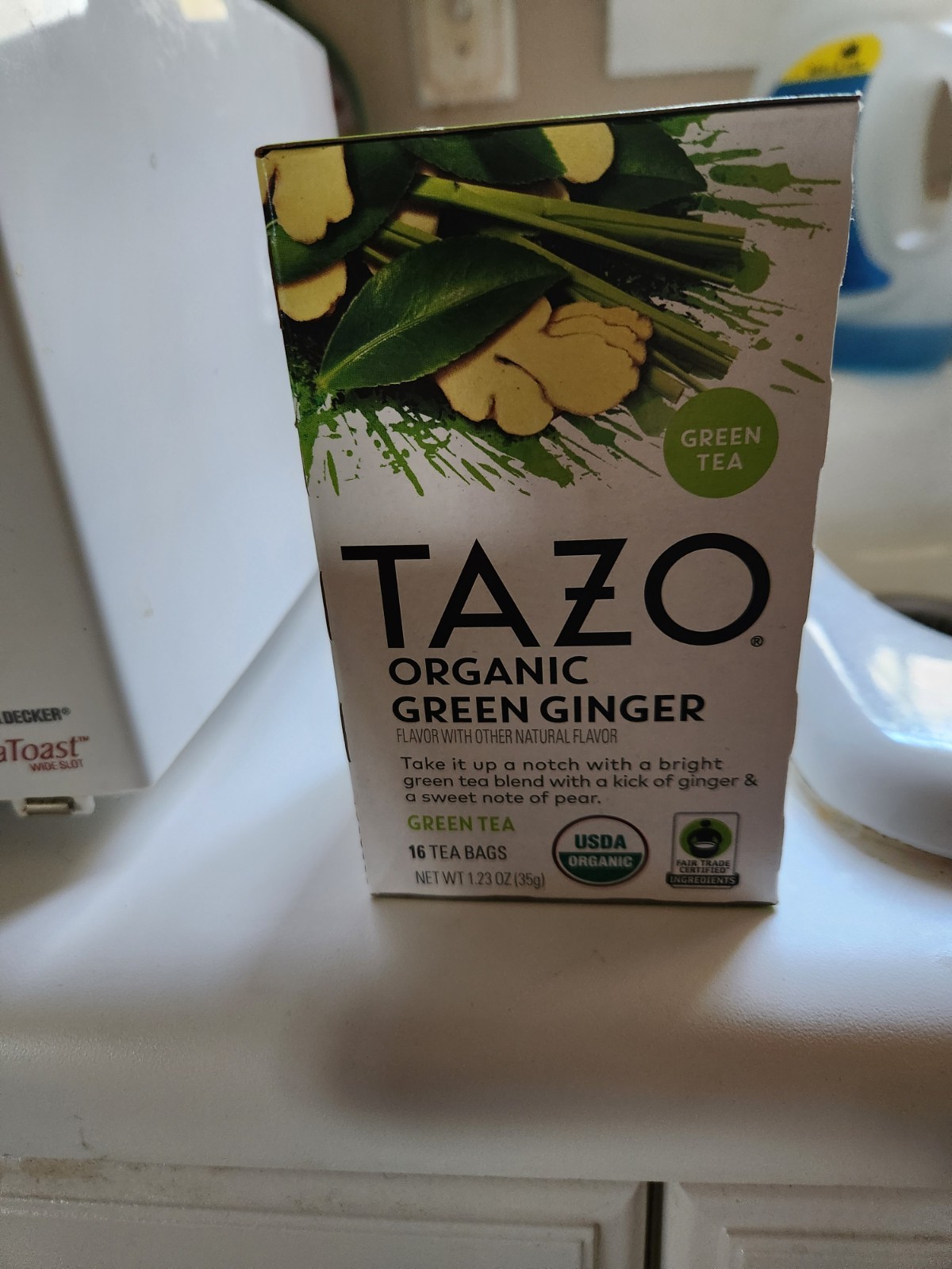 Tazo Organic Green Ginger Tea USDA Organic Fair Trade Non-GMO 16 Bags