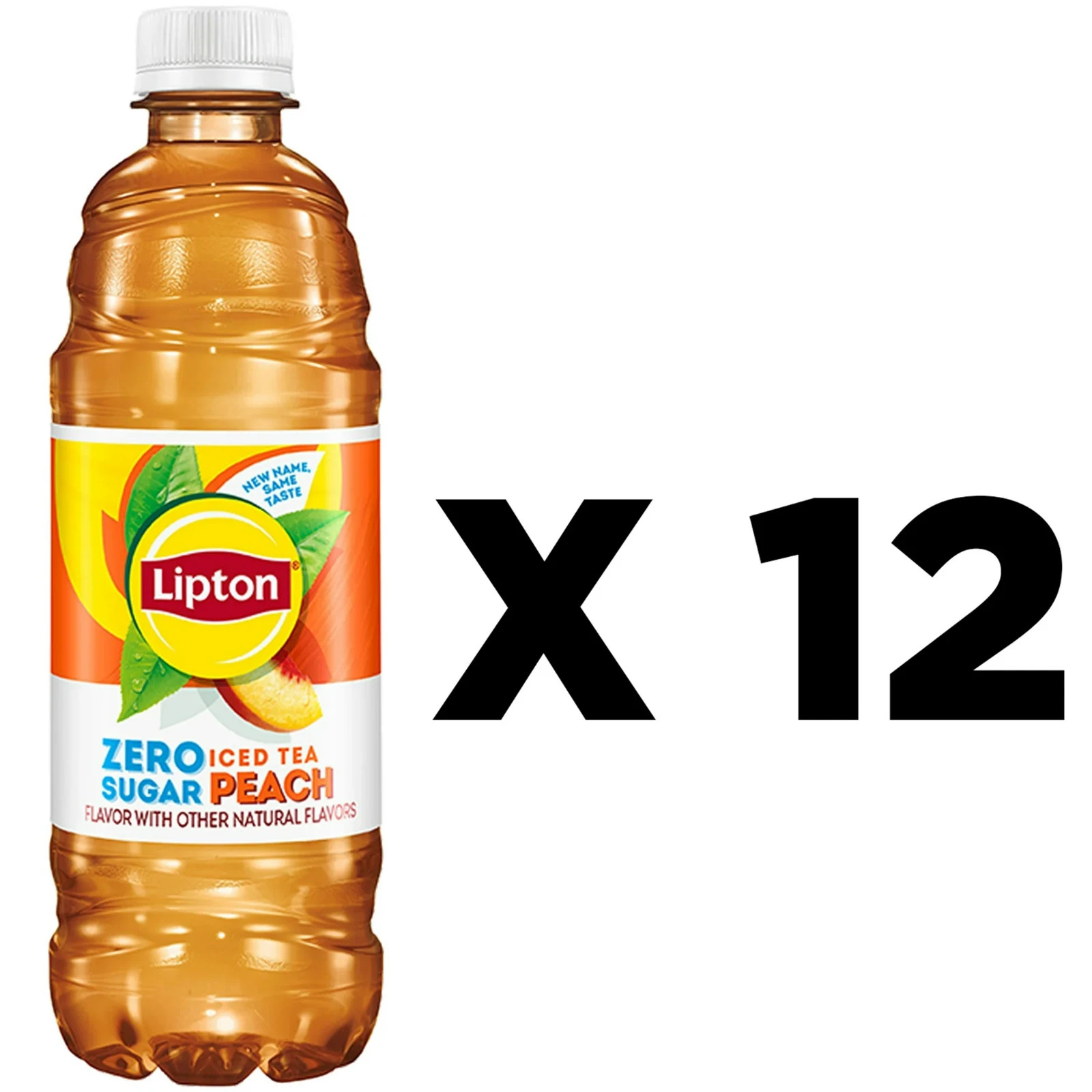 Lipton Zero Sugar Peach Iced Tea, 16.9 fl oz, 12 pack Bottles​