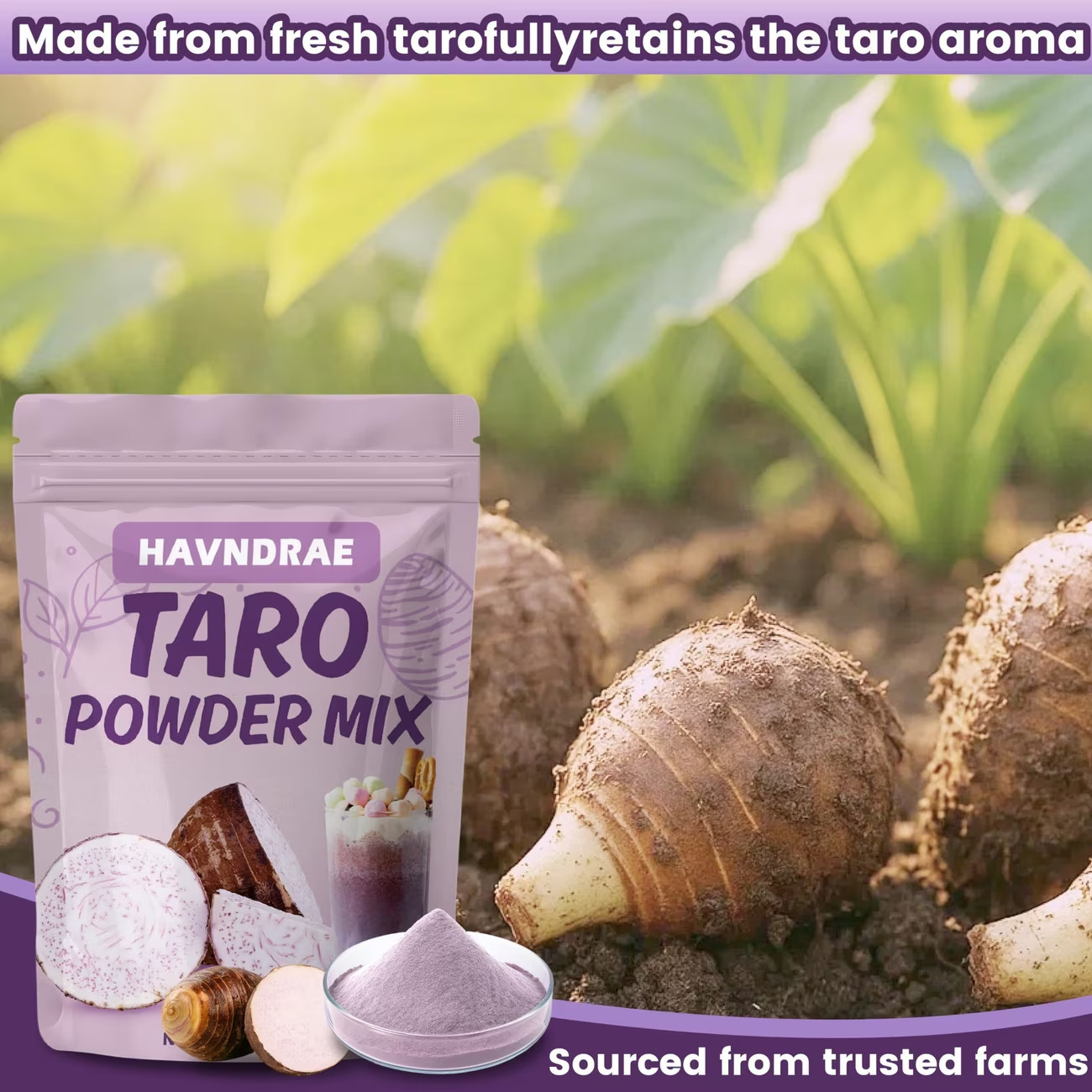 8oz Taro Powder Mix Instant Purple Taro Drink Dessert Mix
