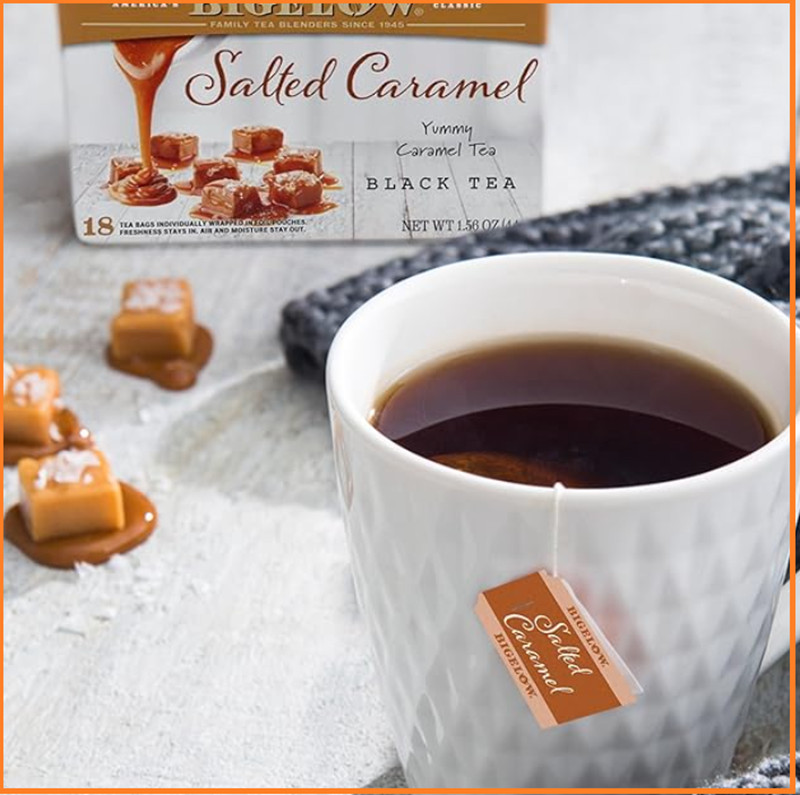 Bigelow Salted Caramel Black Tea, Caffeinated, 18 Ct (Pack of 6), 108 Total