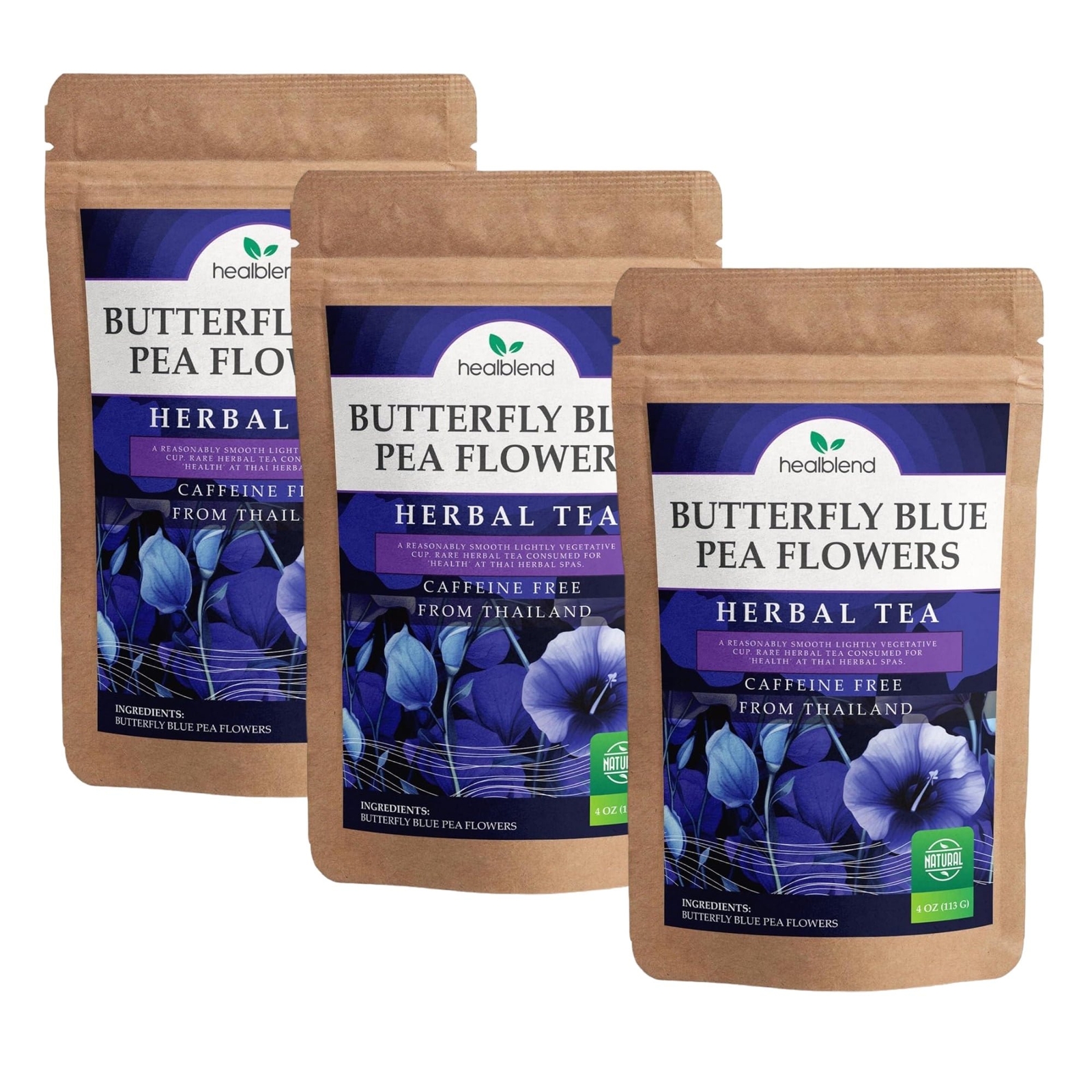 Pea Flowers Herbal Tea – Antioxidants, Loose Leaf Freshly Picked from Thailand