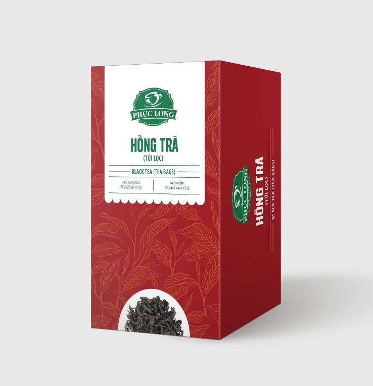 25 Phuc Long Tea Bags Vietnam Oolong, Green, Lotus, Peach, Jasmine, Lychee Back