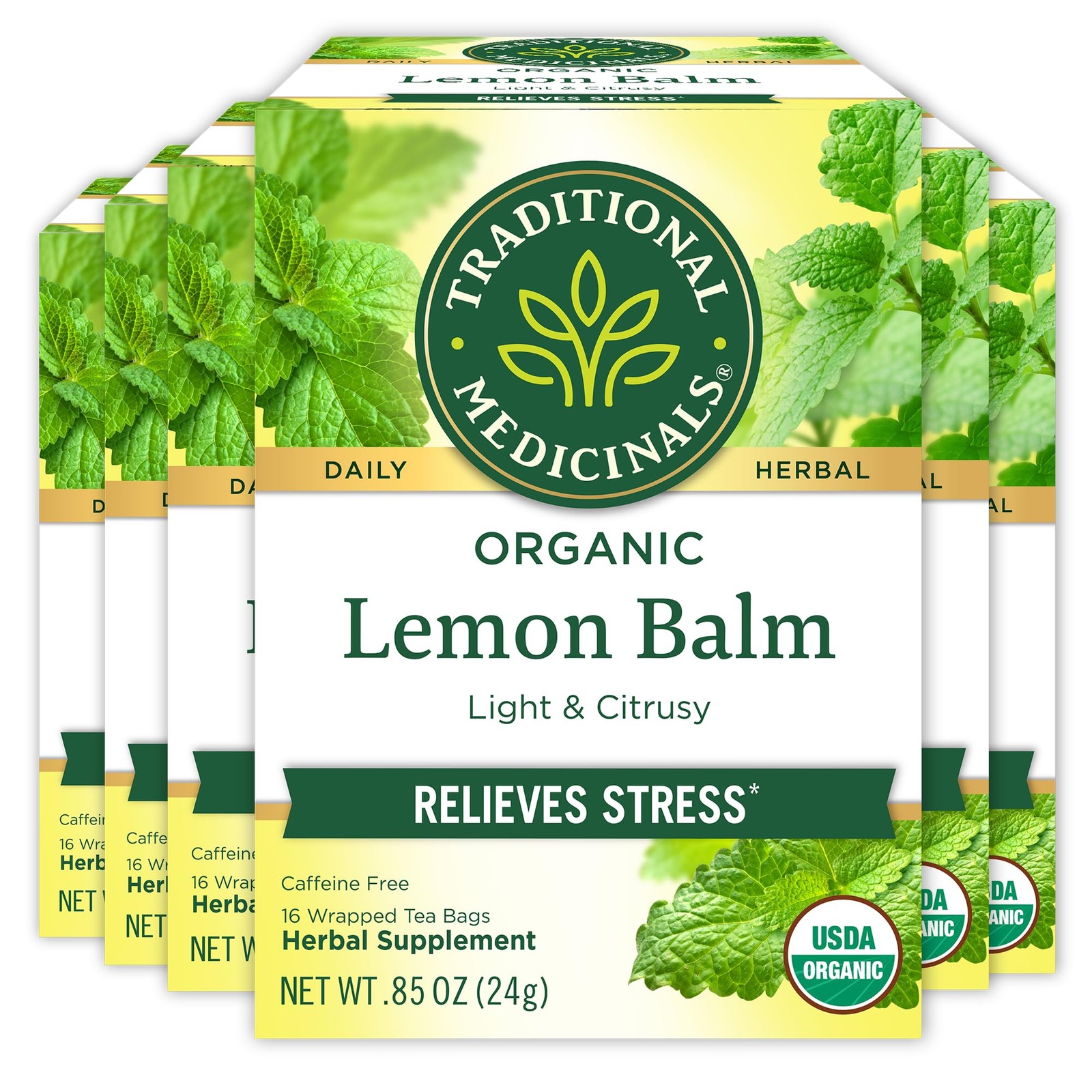 Traditional Medicinals – Organic Lemon Balm 96 count (Pack of 6), Natural