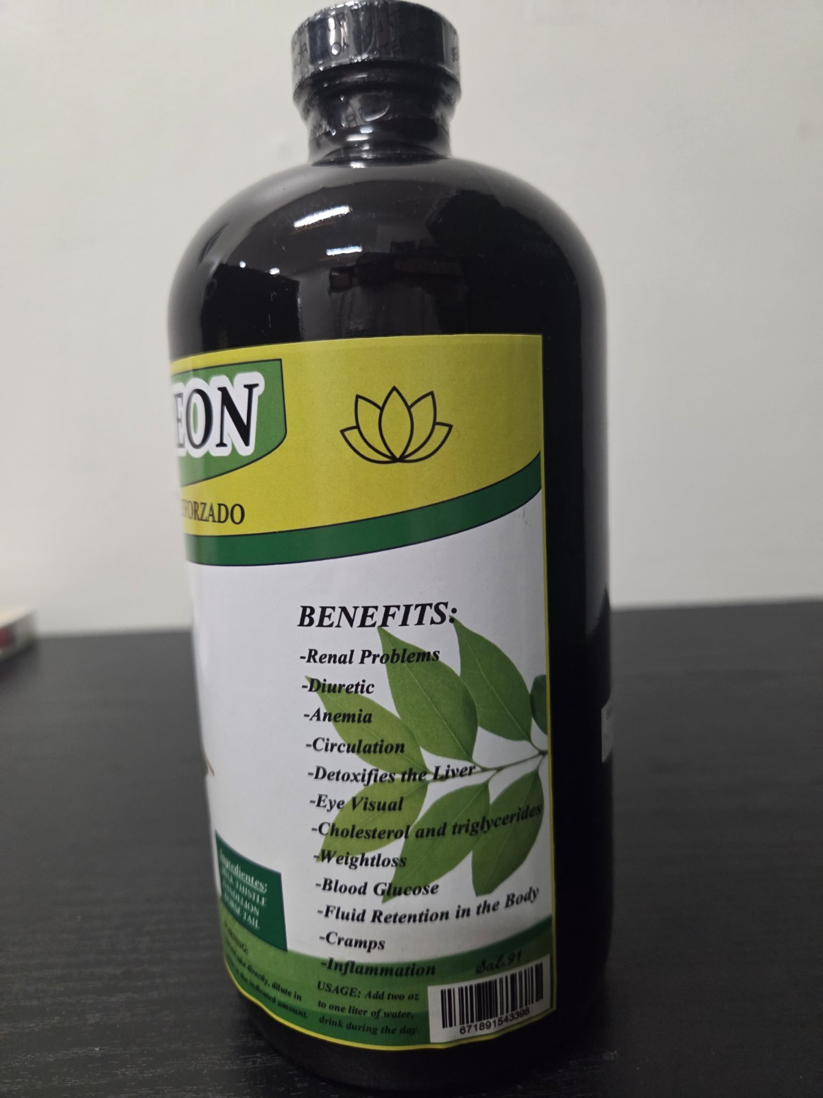Jugo Diente De León Diurético 32 Fl Oz