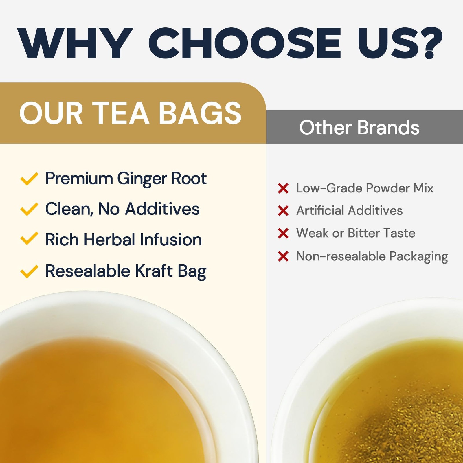 Ginger Root Herbal Tea – Caffeine Free, 50 Tea Bags