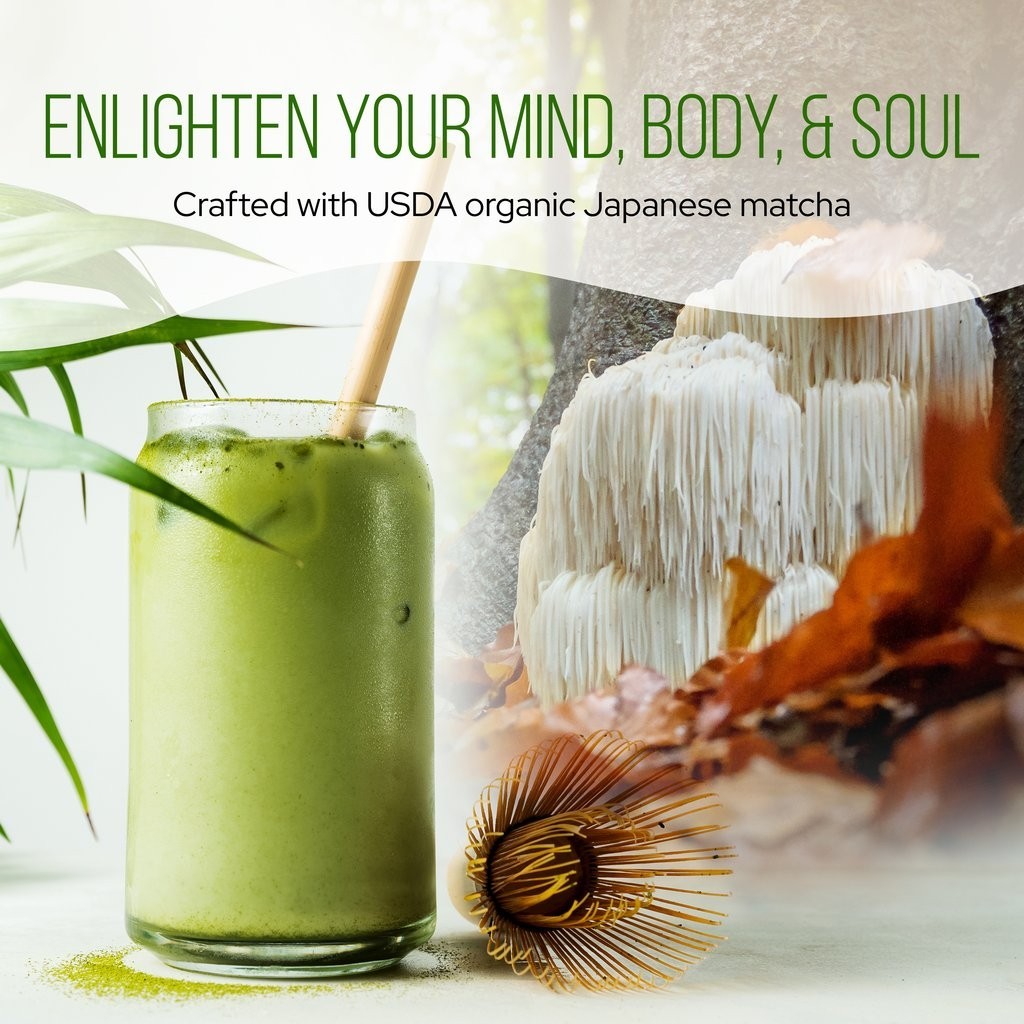 La Republica MATCHA w/ Lion’s Mane (Full-Fruiting Bodies Green Tea) 60 servings