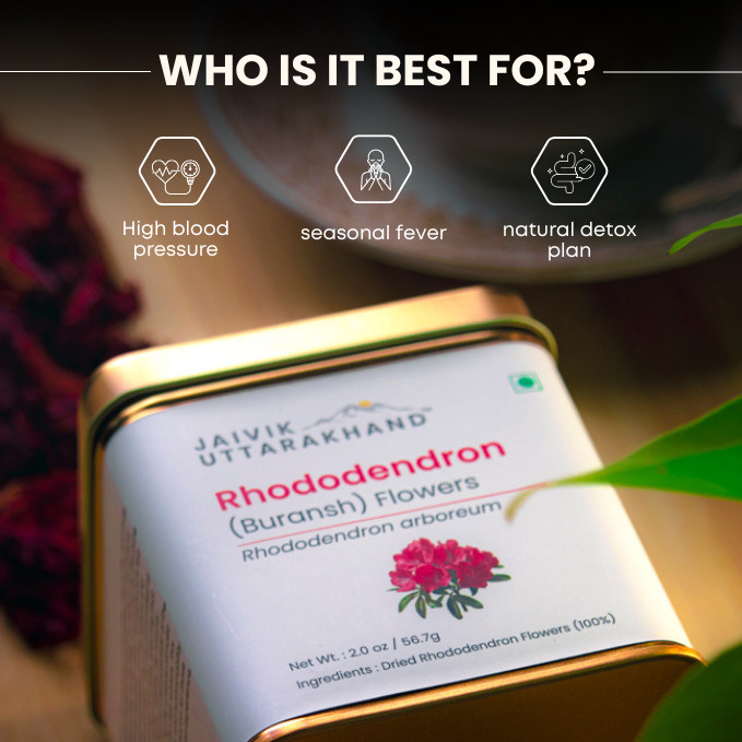 Jaivik Uttarakhand – Rhododendron (Buransh) Flower Tea, Nourishes Skin