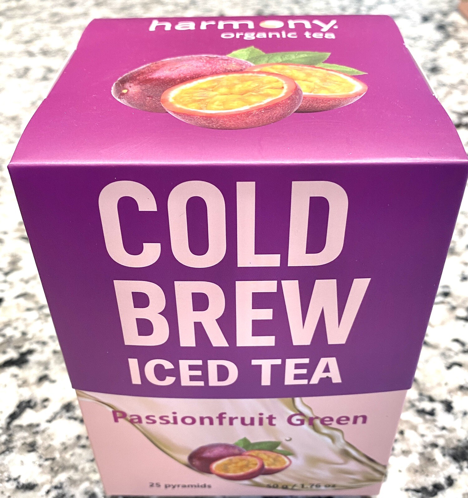 ICED TEA Cold Brew PASSIONFRUIT GREEN w/ Matcha 25 Bags Harmony Organic