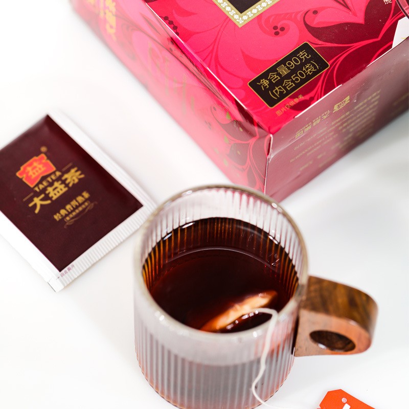 Authentic Yunnan Classic Mellow Aroma Type Pu’er Tea Ripe Tea 50 Packs Tea Bag