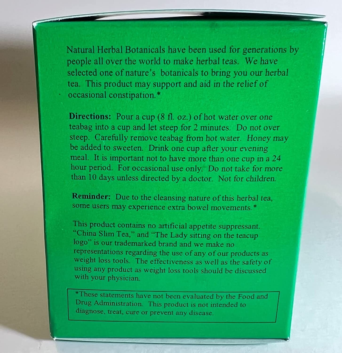 China Slim Tea Super Herbal Tea Delight Extra Streighth 20 Tea Bags/ 1.76 oz