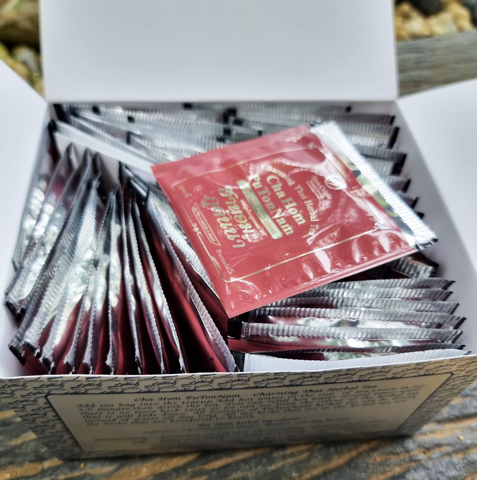 CHAHOM PuTonNam Thai Herbal Tea Non-Caffeine ##Formula5## – 2grams/50 tea bags