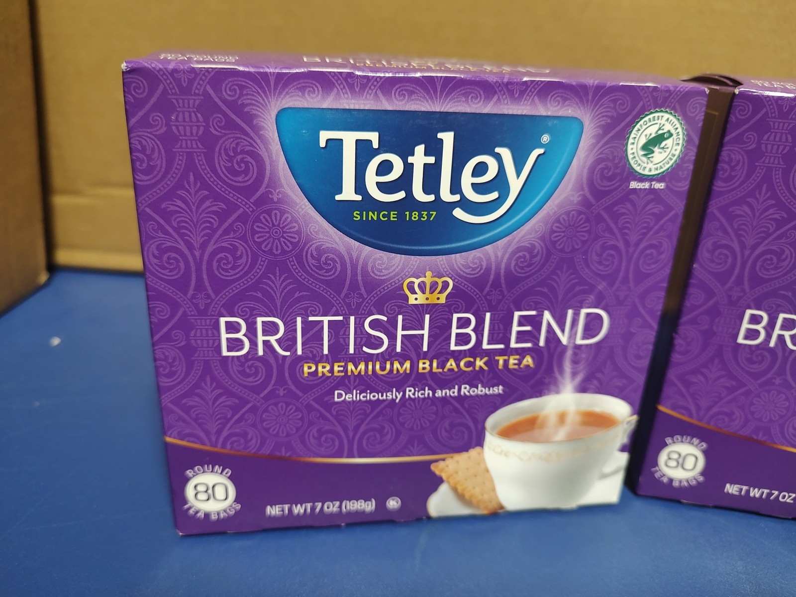 2 Each Tetley Premium Black Tea, British Blend 80 Count Tea Bags, 7 oz Dec 2025