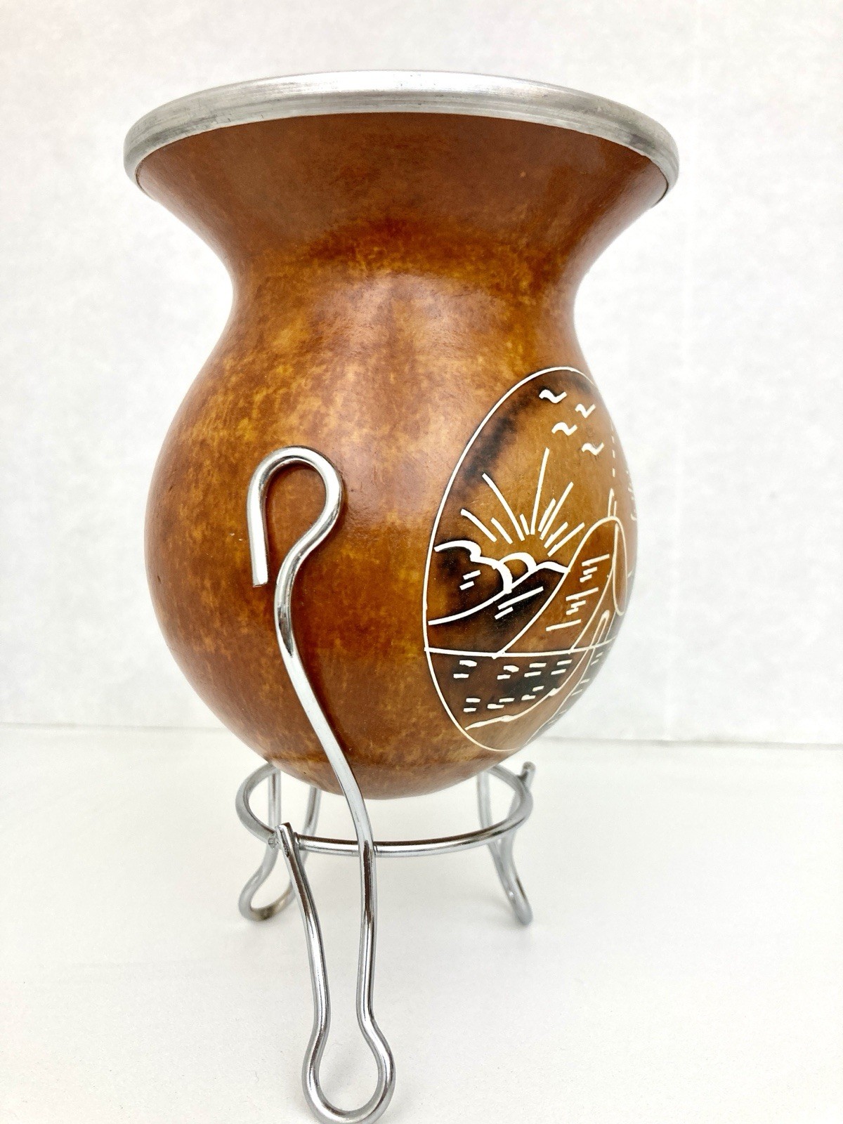 New Yerba Mate Drinking Gourd with Stand