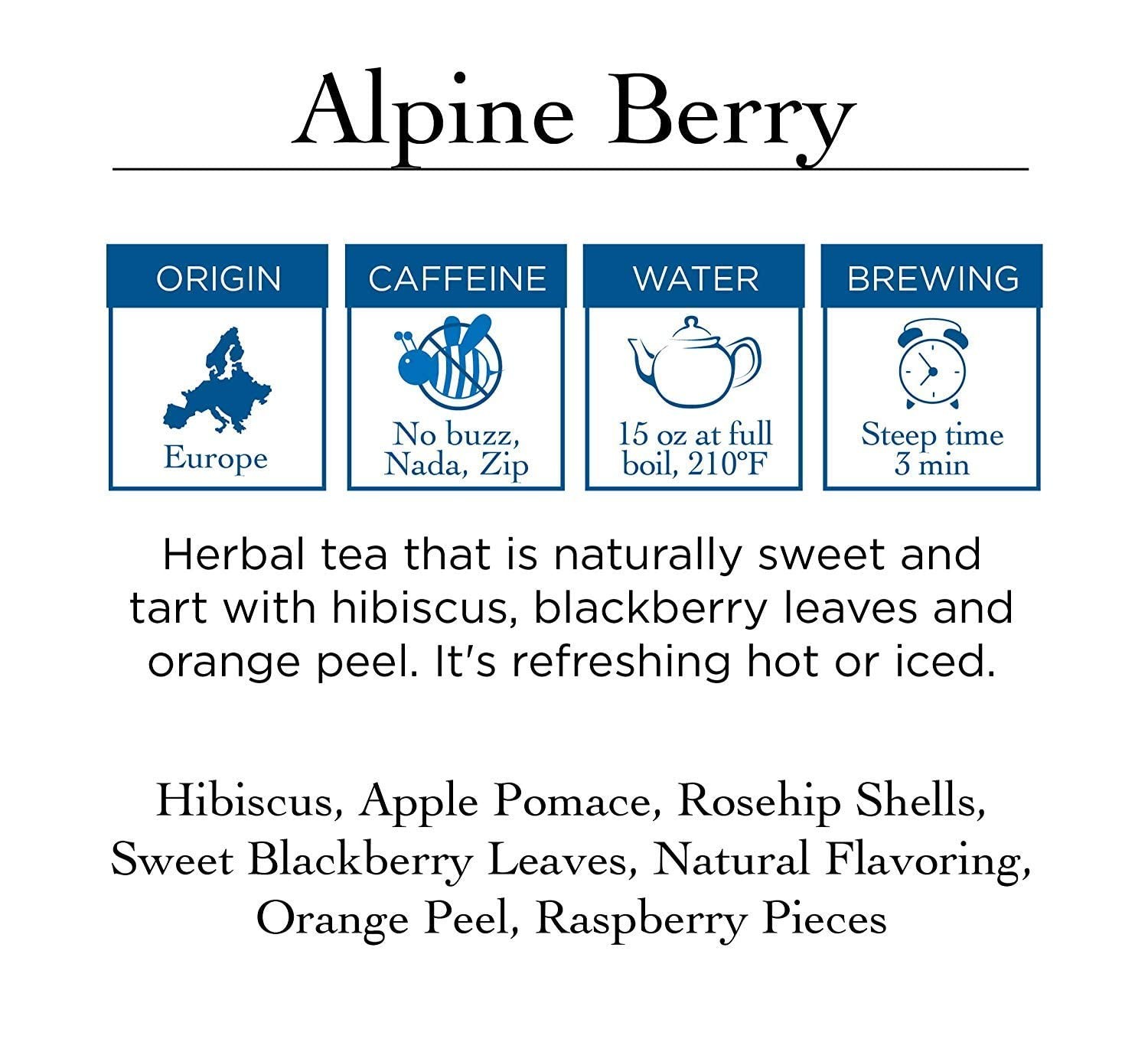 Two Leaves and a Bud Alpine Berry Herbal Tea Bags, Naturally Caffeine Free, W…