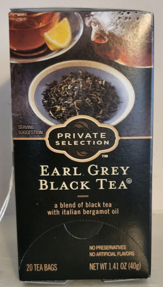 EARL GREY BLACK TEA BLENDED WITH ITALIAN  BERGAMOT OIL-2O TEA BAGS- NEW