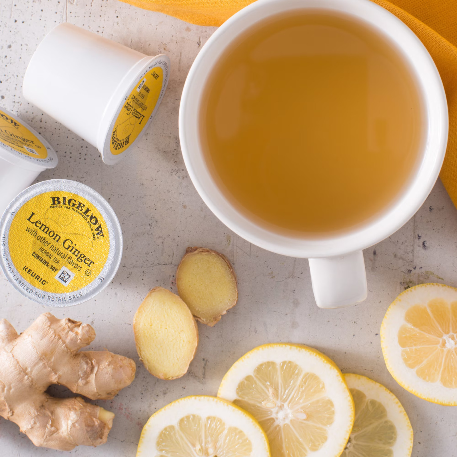 Bigelow Lemon Ginger, Caffeine-Free Herbal Tea,Keurig K-Cup Tea Pods,12 Count…
