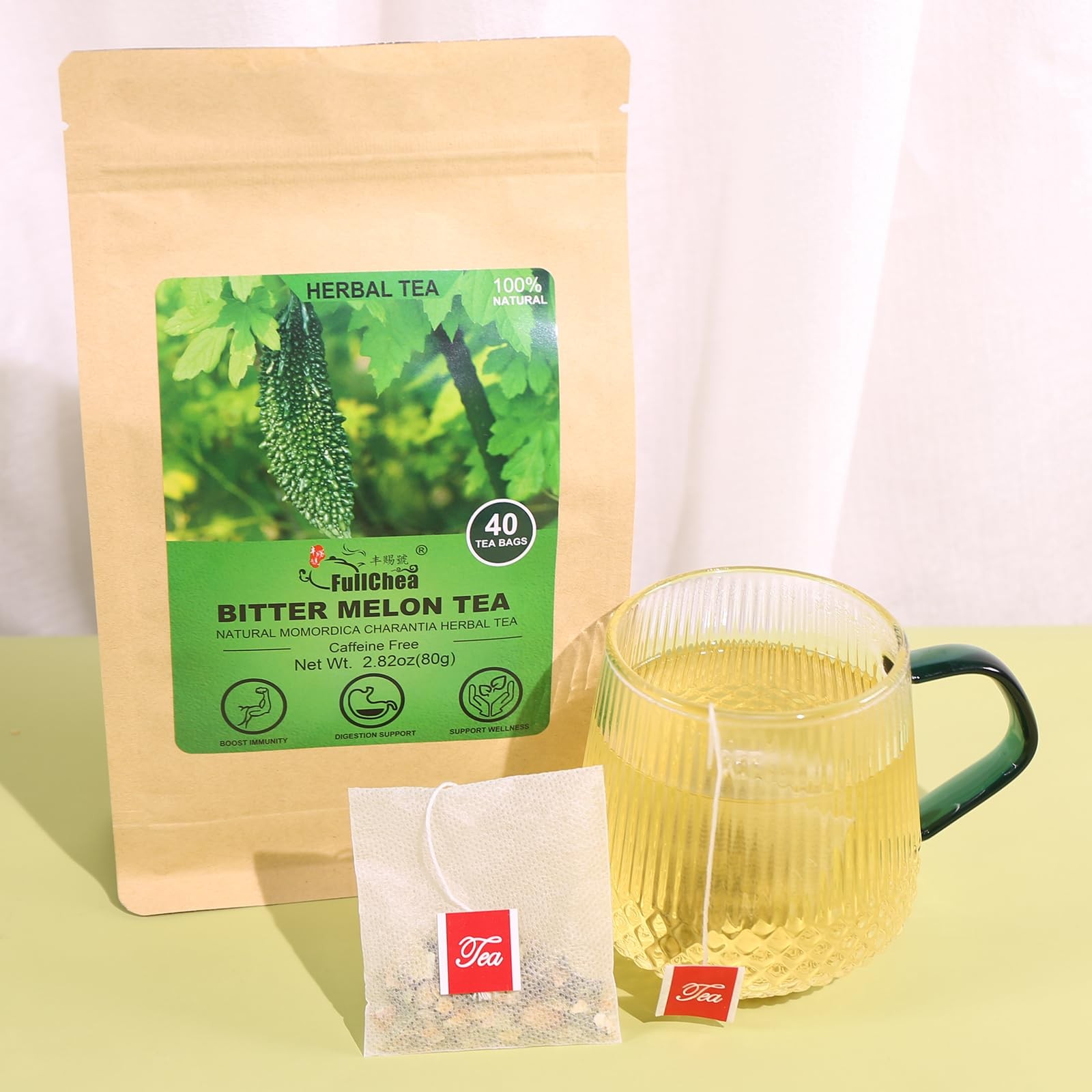 FullChea – Bitter Melon Tea, 2g X 40 Count – Premium 40 (Pack of 1)