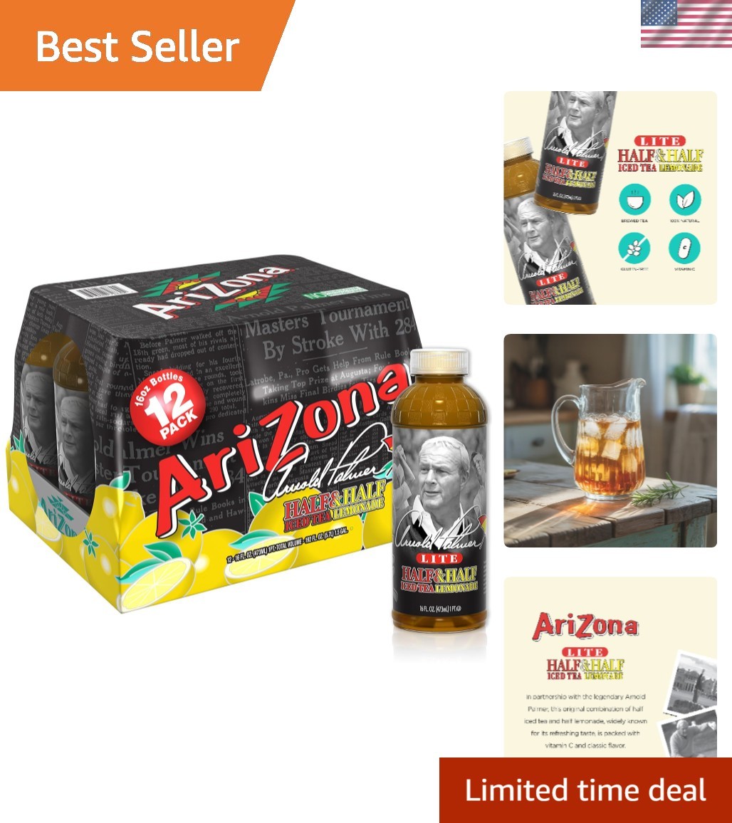 Arnold Palmer Bottled Iced Tea – 16oz x 12 Count – Refreshing & Natural