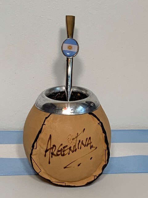 Mate cup yerba argentino – Argentina calabaza + bombilla straw Argentina