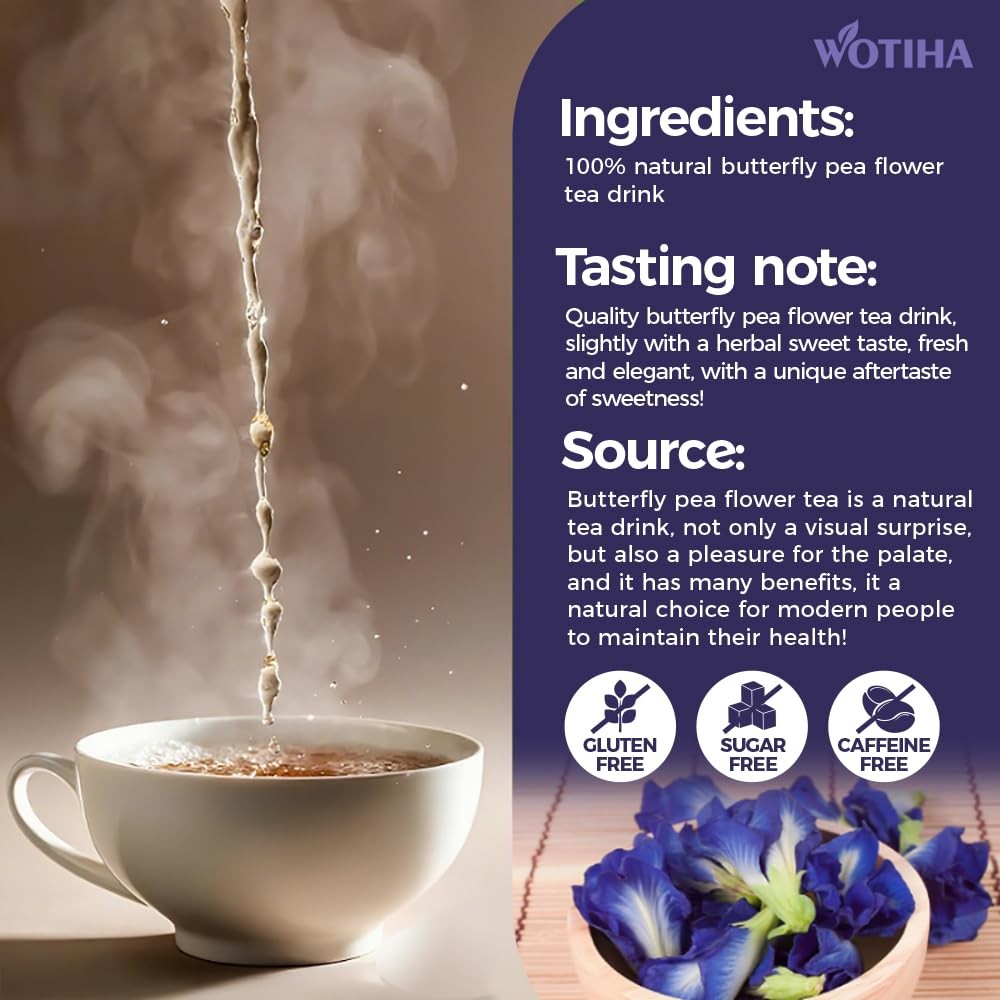 Butterfly Pea Flower Tea 9.56 oz 100% Natural Dried Whole Blue Flowers Magi…
