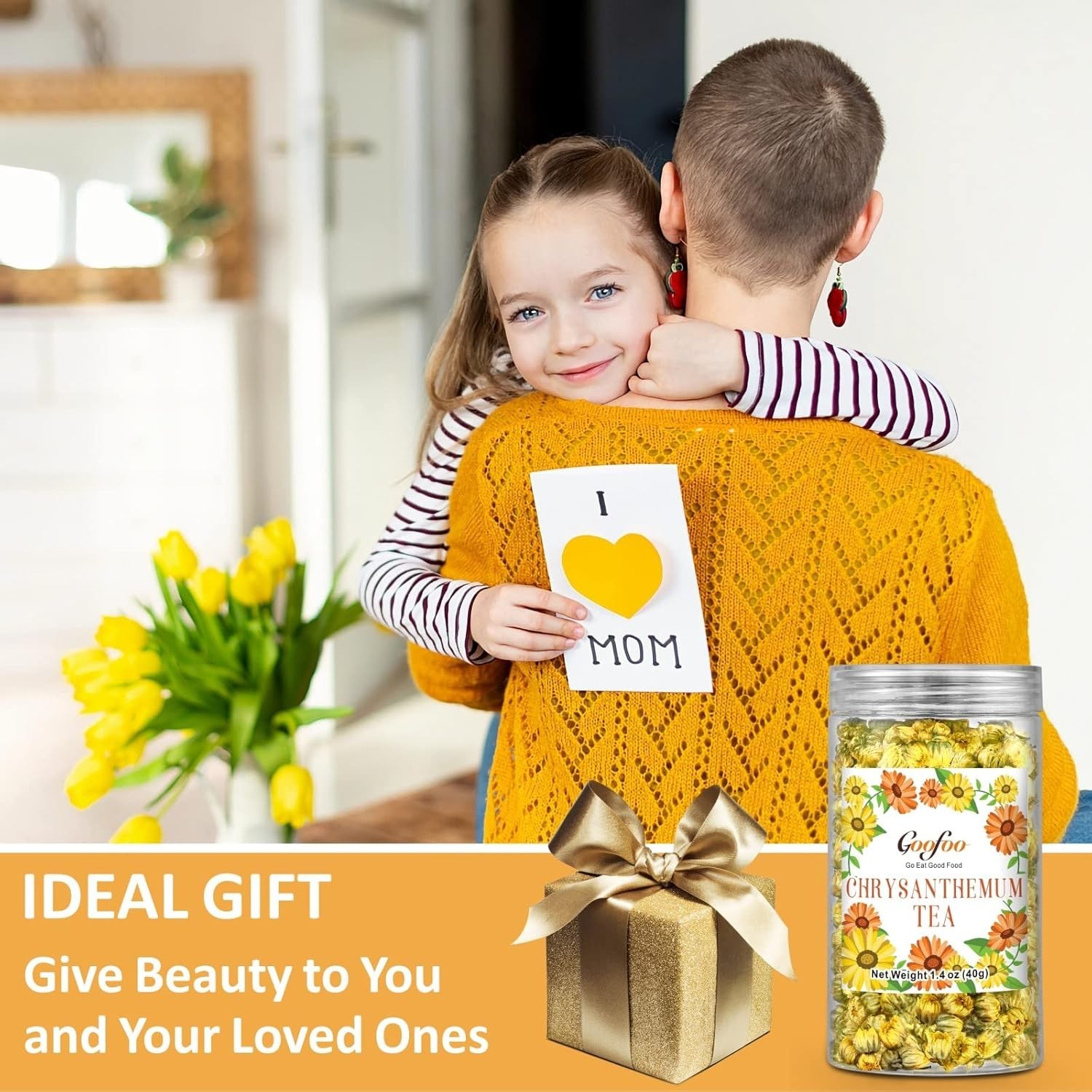 1.4oz Edible Dried Chrysanthemum Flowers – Natural Sweet Herbal Tea Gift