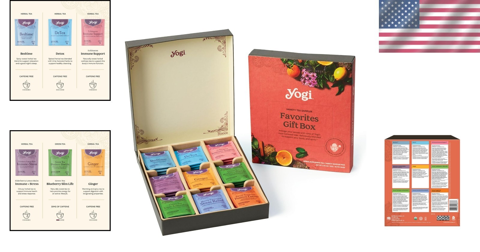 Delicious Organic Tea Sampler with 45 Bags – Perfect Gift Box for Tea Lovers