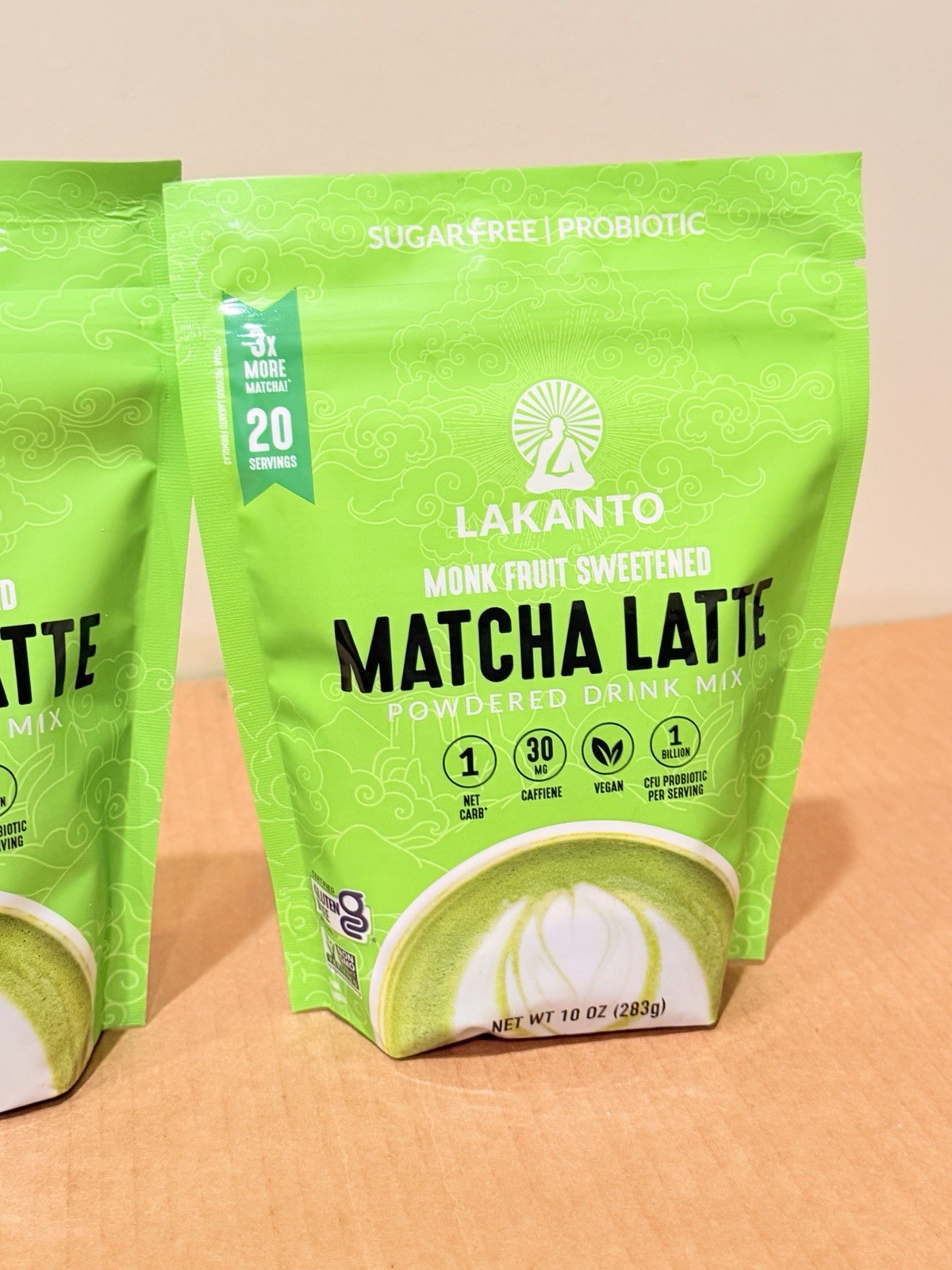 2 X Lakanto Matcha Latte Green Tea Powder 10oz Vegan Sugar Free Gluten Free