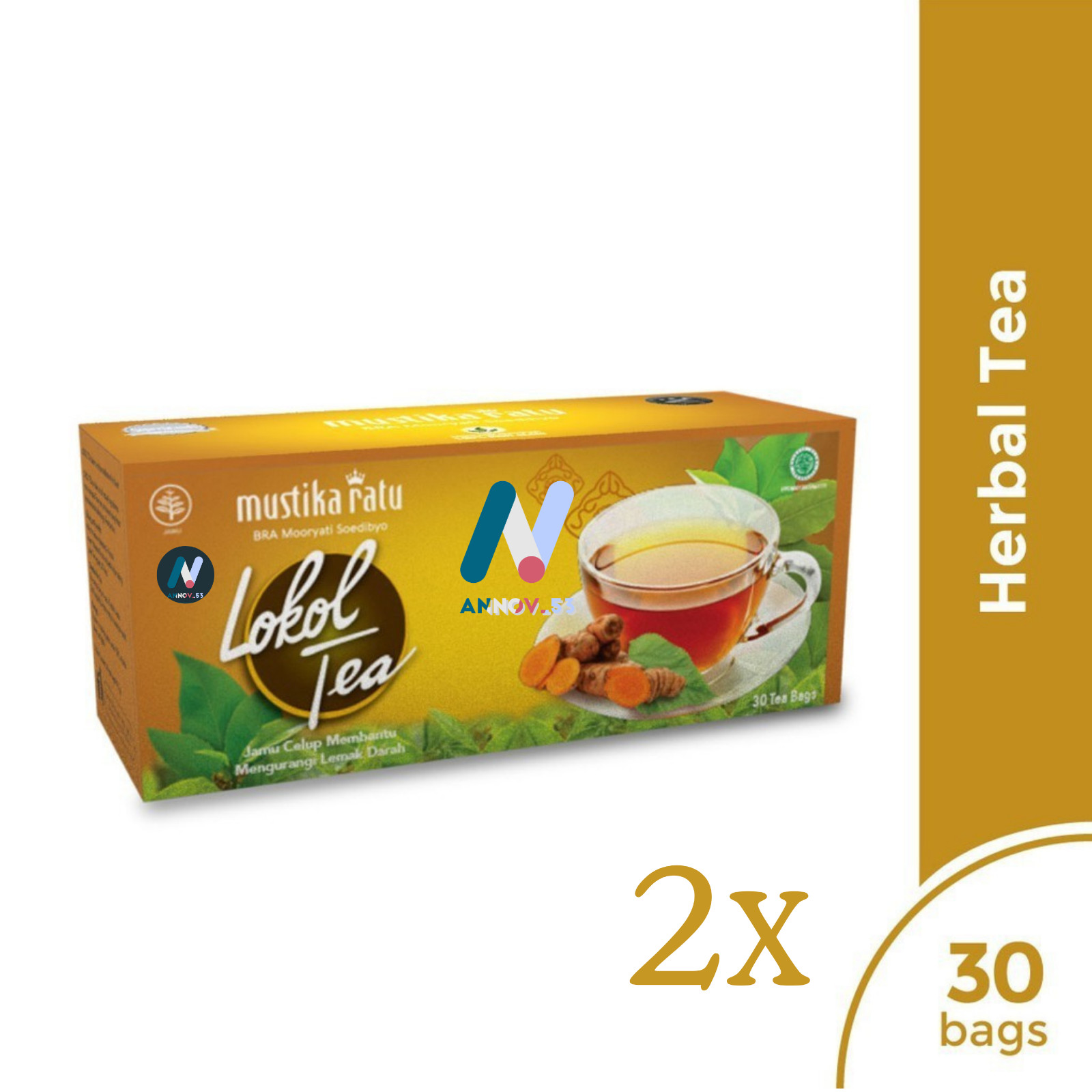MUSTIKA RATU Lokol Tea Herbal Turmeric Curcumin Lower Cholesterol Healthy 2Pax