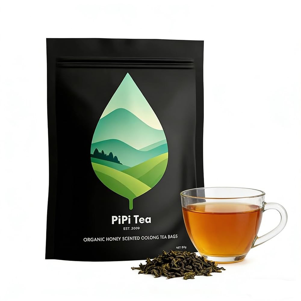PipiTea Organic Oolong Tea Bags – Whole Leaf, 20 bags 4g Selected Tea Leaves …