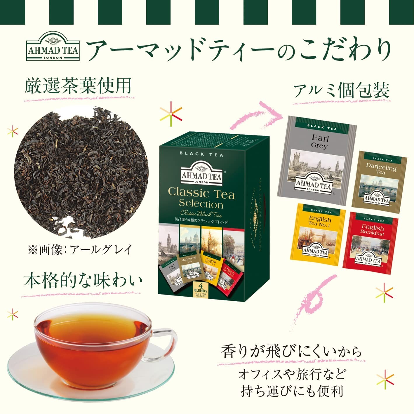 Earl Grey, English Breakfast & More: Classic Black Tea Selection – 20 Teabags