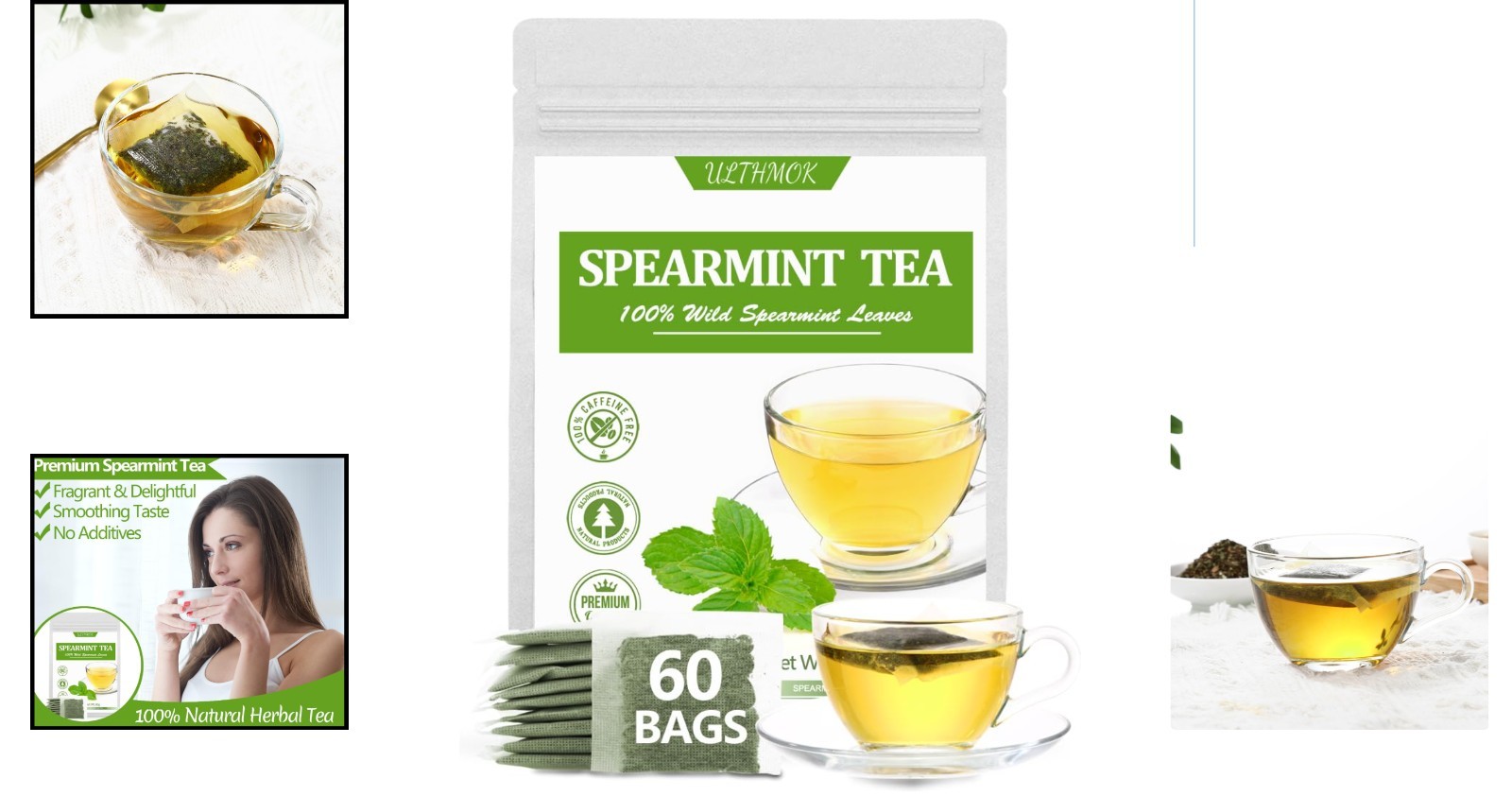 Luxurious 60 Count Spearmint Tea Bags – Smooth Taste & 720 Days Shelf Life