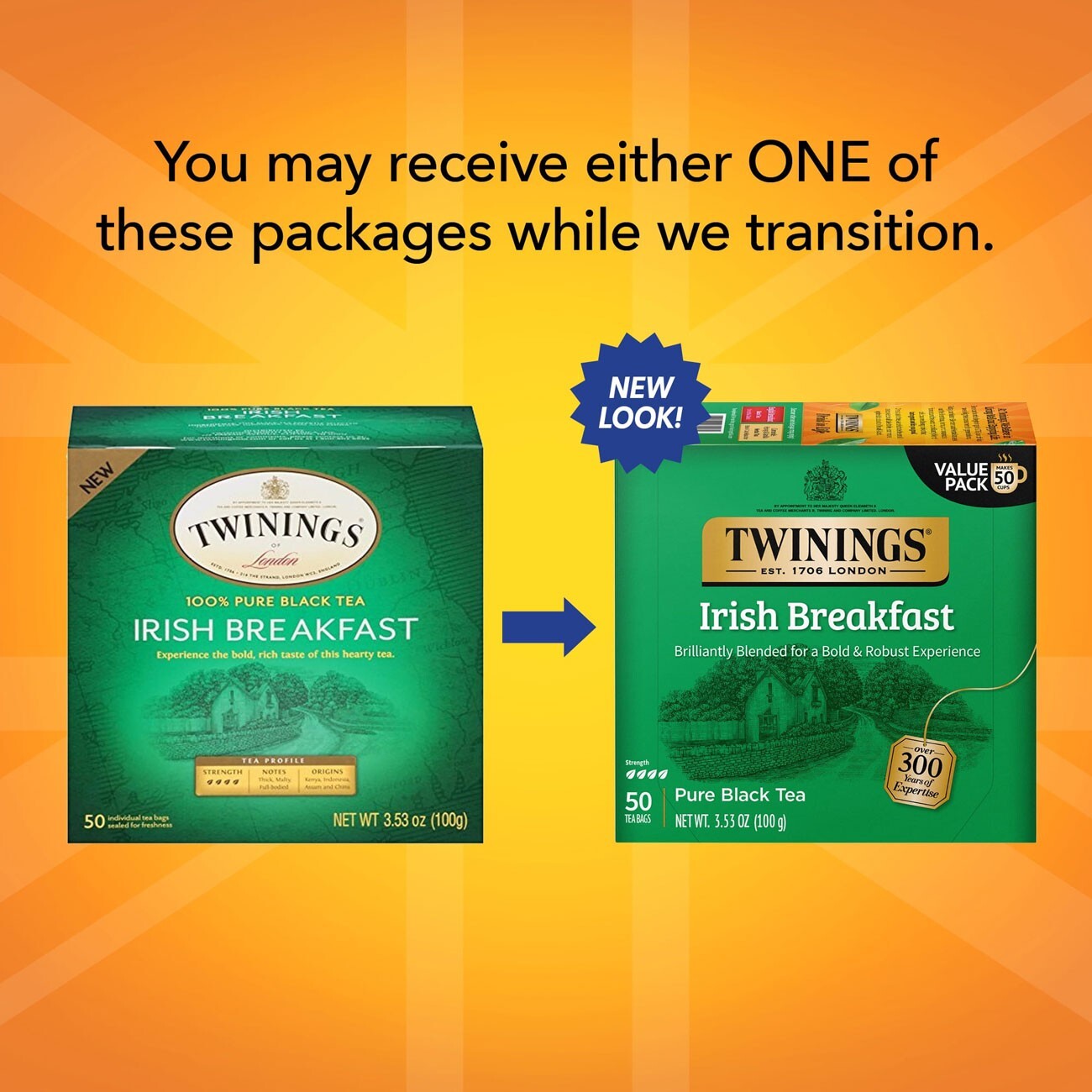 Twinings Irish Breakfast Pure Black Tea – 50 bags