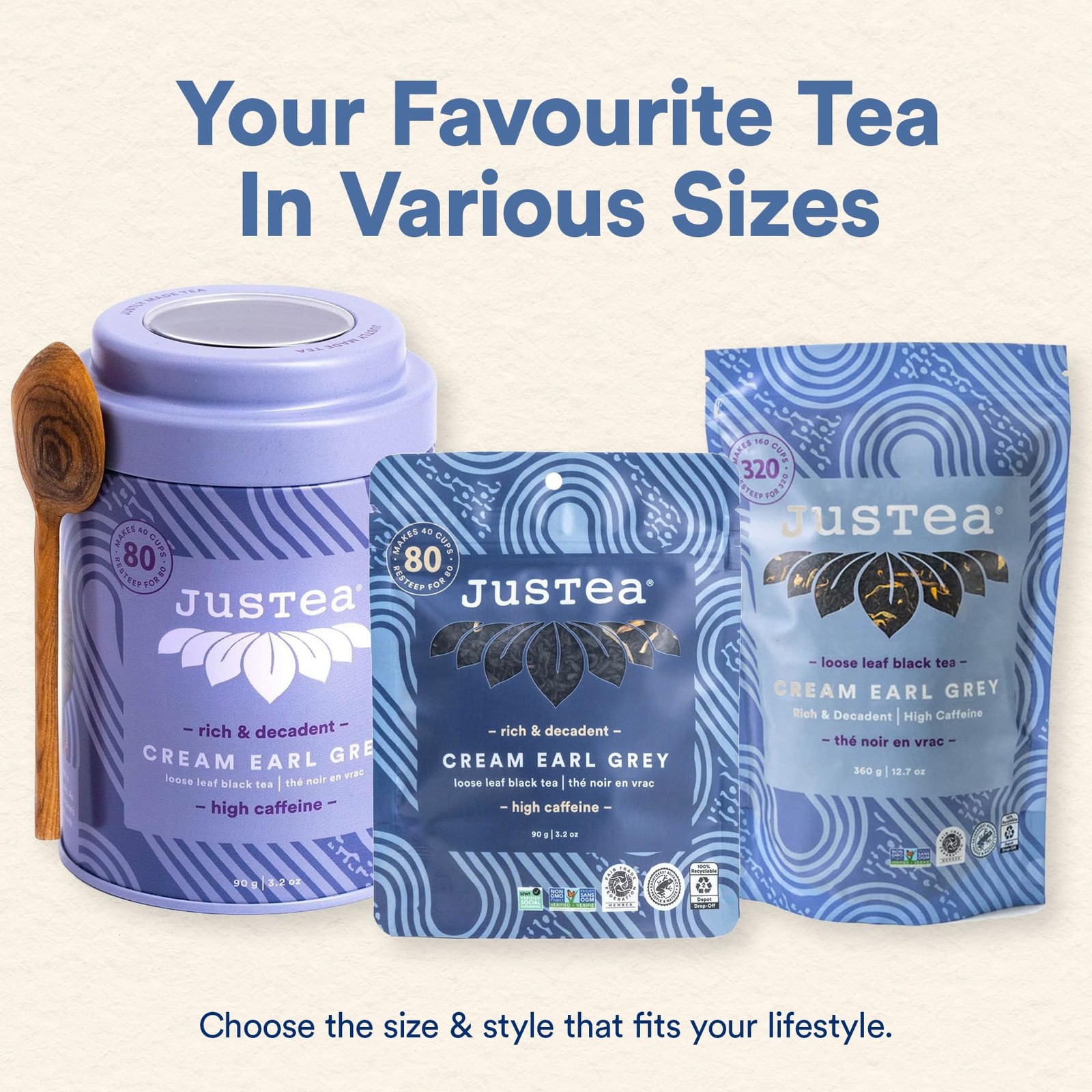 CREAM EARL GREY | Loose Leaf Black Tea | Recyclable Refill Pouch | 40+ Cups 3…