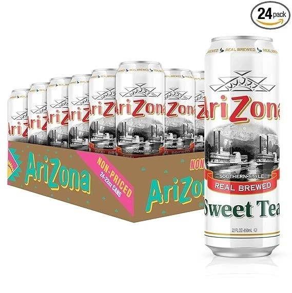 Arizona Sweet Tea 22 fl oz Cans 24 Pack Iced Tea Drink