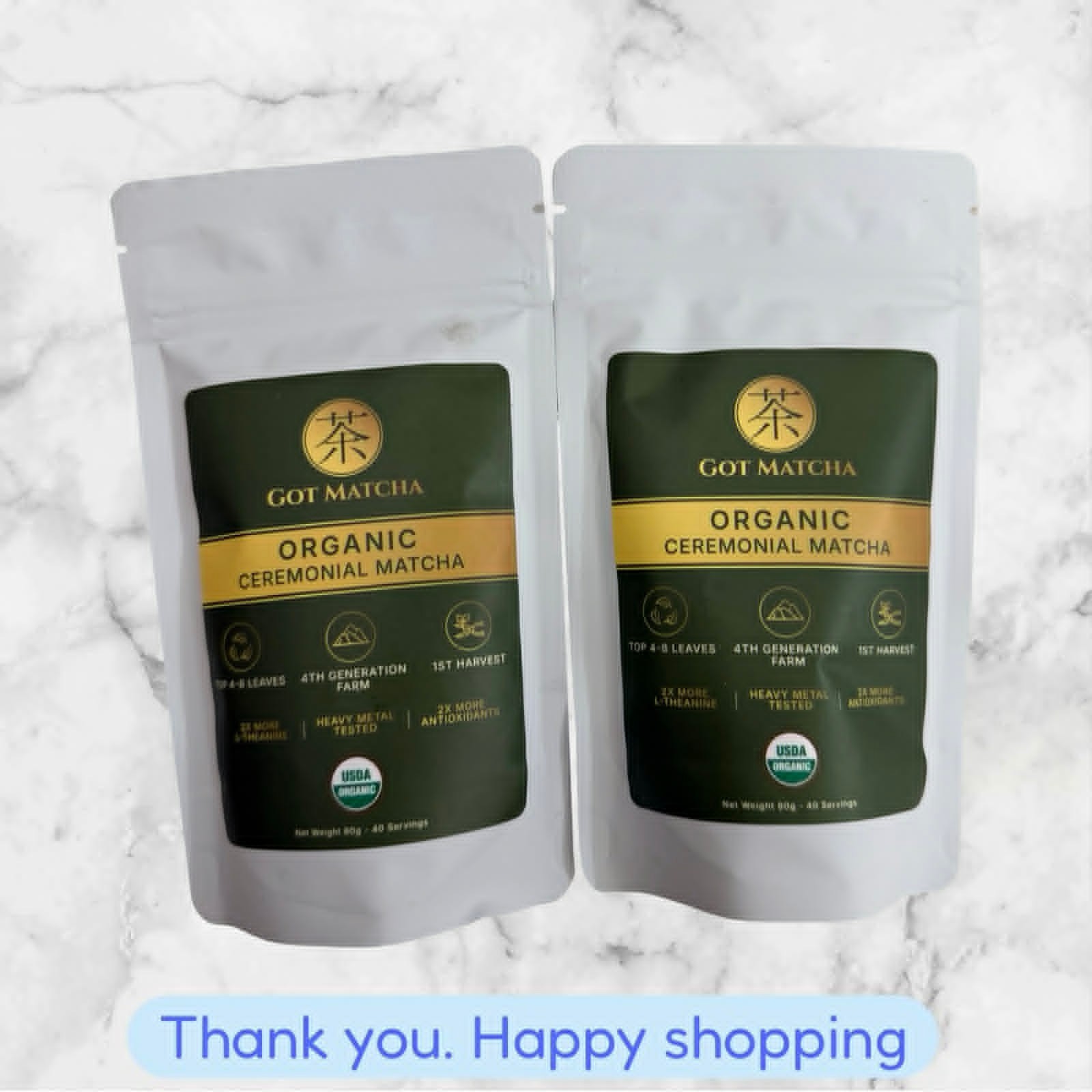 FOR 2 Got Matcha Organic Ceremonial Matcha 80g – 40 Servings Each NEW SHIP