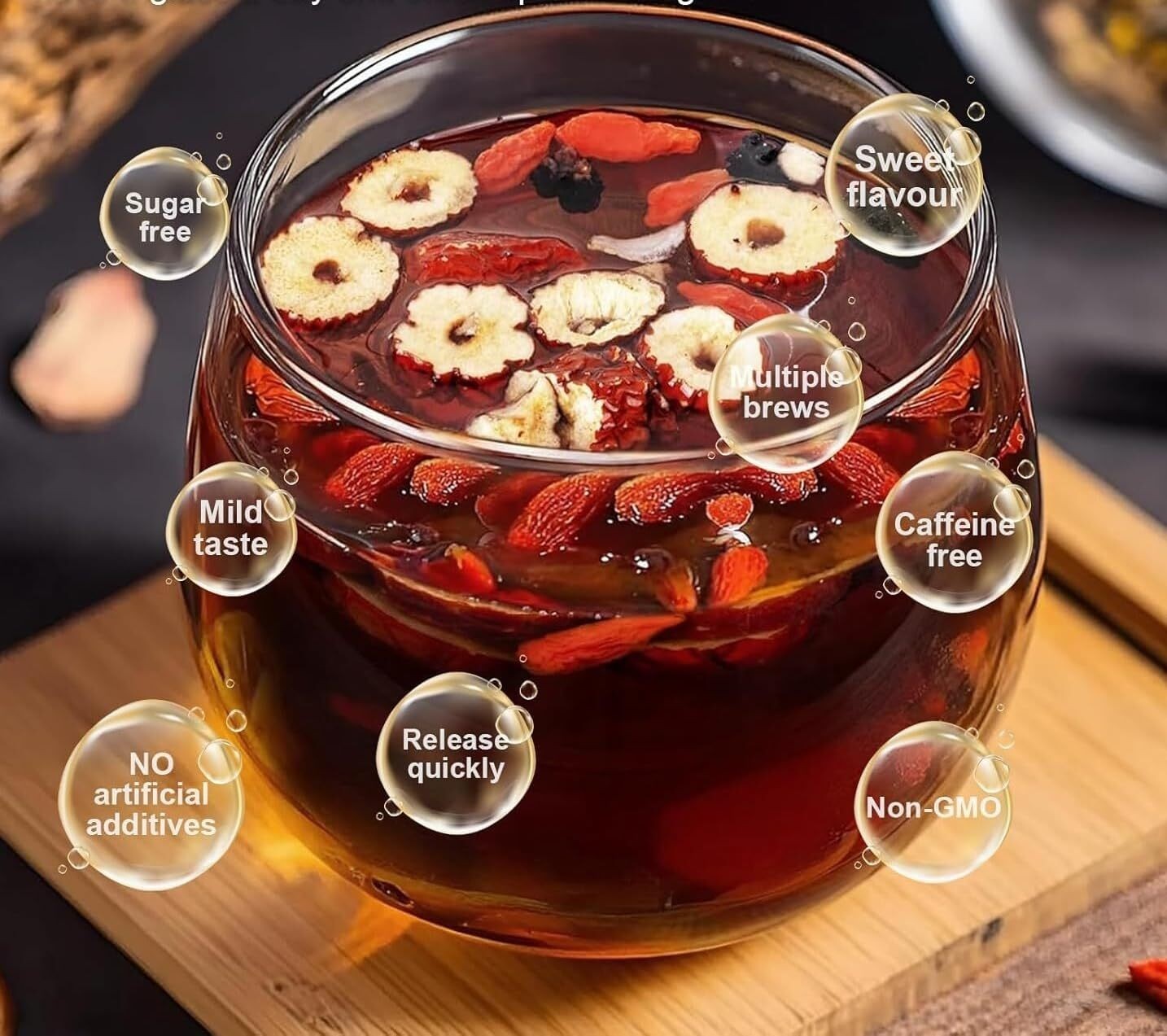 Ginseng Five Treasure Tea – Kidney Boost, Red Date Herbal Blend 150g/30bags