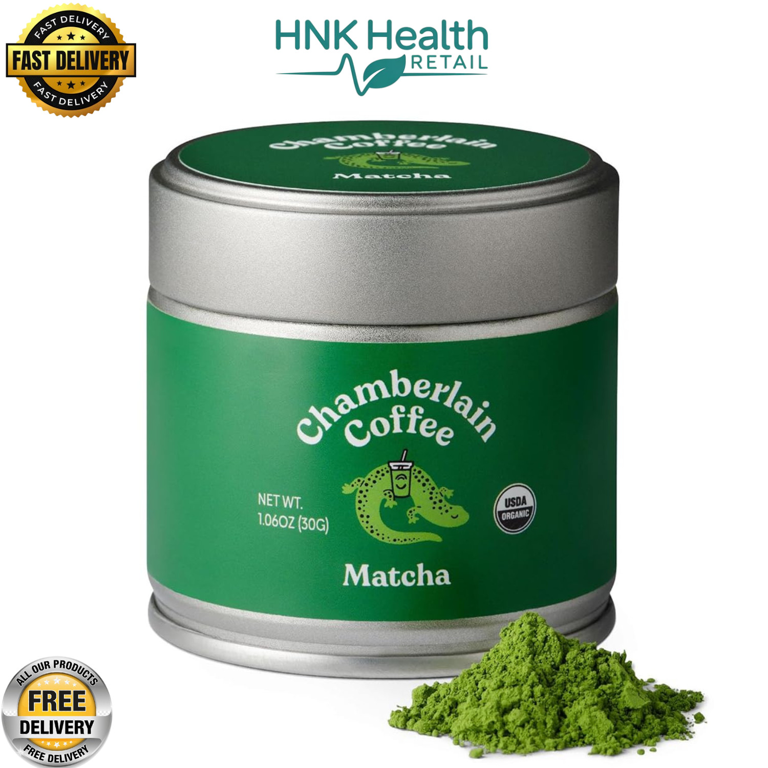 Chamberlain Coffee Ceremonial Matcha Green Tea Powder, First Harvest – 1.06 oz